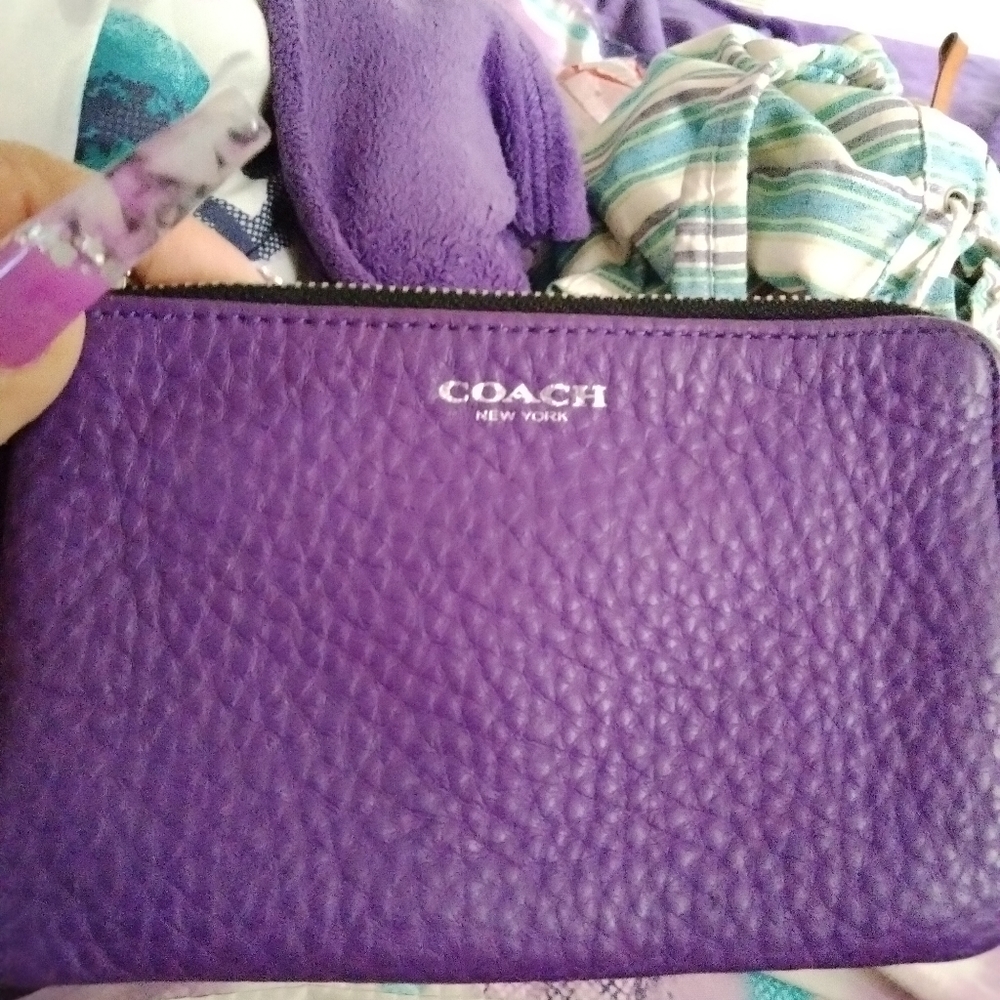 Coach purple wristlet